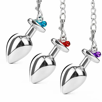 Removable Butte Plug Stainless Steel Anal Plug With Bell Metal Chain Prostate Massager Adult Erotic Sex Toys For Couples Women