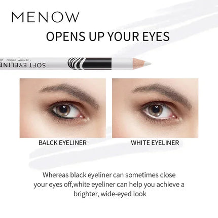 12PCS/Set White Matte Eyeliner Pencil Highlighter Silkworm Pencil 3-IN-1 Non-Smudging Longlasting Waterproof Eye Makeup