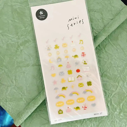 Suatelier Mini Stickers Korean Cartoon Dinosaur Animal Scrapbooking DIY Nail Sticker Junk Journal Diary Decor Craft Supplies