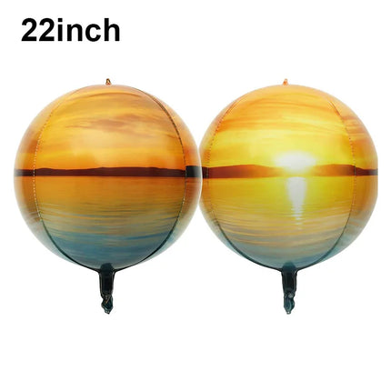 5pcs 22Inch 4D Sphere Outer Space Balloons World Map Galaxy Planet Earth Balloon Space Theme Birthday Decorations World Map Ball