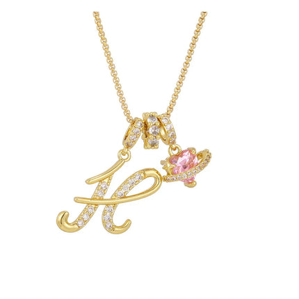 Women's Initial Heart Necklace with Customizable Name Art Design Letter Jewelry Gold Chain Set Adjustable Size Hypoallergenic