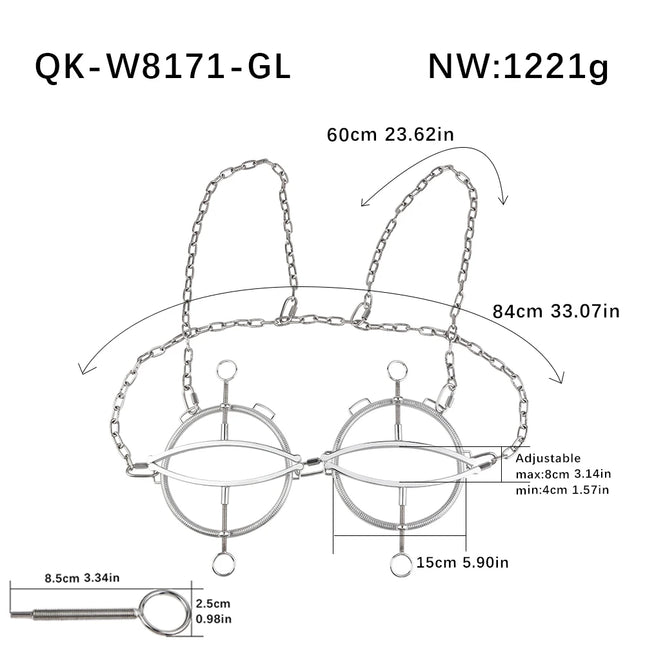 LEZEE Squeeze Nipple Clamps Metal Breast Clips Nipples Teasing Breast Enhancer Pleasure Device Chest Stimulator Sex Toys Women