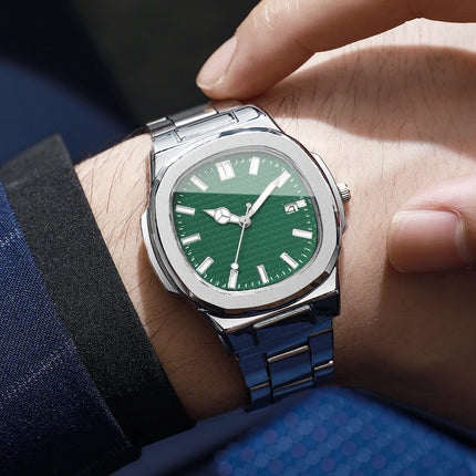 Fashion Square Men Calendar Quartz Watch Luxury Business Watches Mens Clock Reloj Hombre（Without Box）