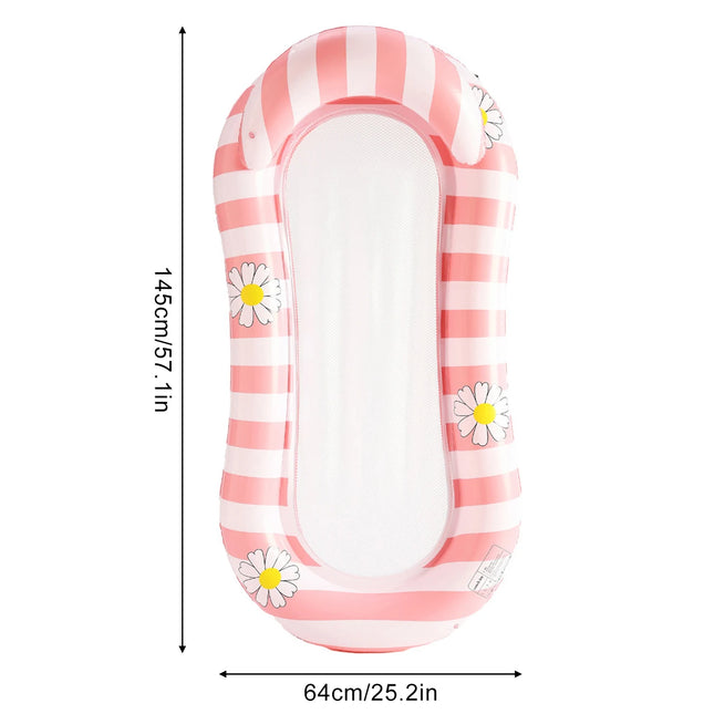 Inflatable Pool Float Mat Pool Floaties Rafts with Headrest Loungers Sun Tanning Floaty for Adult Hammock Chair Swimming Pool