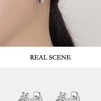 PERMANY 1CT Full Moissanite Earrings for Women S925 Pure Silver Laboratory Certified Cultivation Diamond Luxury Party Jewelry