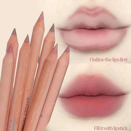 Waterproof Matte Lipliner Pencil Red Brown Contour Tint Filling Lipstick Long Lasting Non-stick Cup Moisturising Lips Makeup