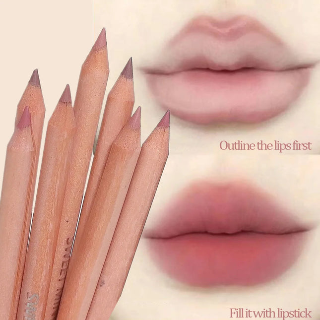 Waterproof Matte Lipliner Pencil Red Brown Contour Tint Filling Lipstick Long Lasting Non-stick Cup Moisturising Lips Makeup