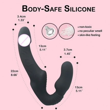 Strapless Strap-on Dildos Vibrator with Remote Control for Women Lesbian Couples G Spot Sex Toys With Clitoris Stimulator