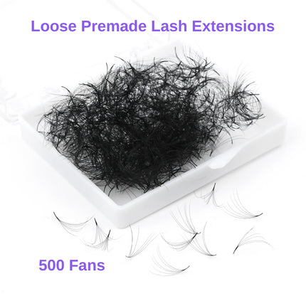 ARTSTAR 500 Fans Loose Fan Eyelash Extensions 4D to 20D Pointy Base Premade Volume Fans Long Stem Professional  Lashes