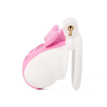 Pink Bow Chastity Cages Sissy Gay Two-tone Craft Chastity Locks Male Locks Pseudo Sissy Chastity Device Escape-proof Cheat-proof