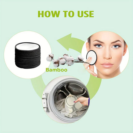 16PCS Reusable Face Makeup Remover Pads Facial Cleaning Face Towel Washable Face Round Fashionable Metal Box for All Skin Type