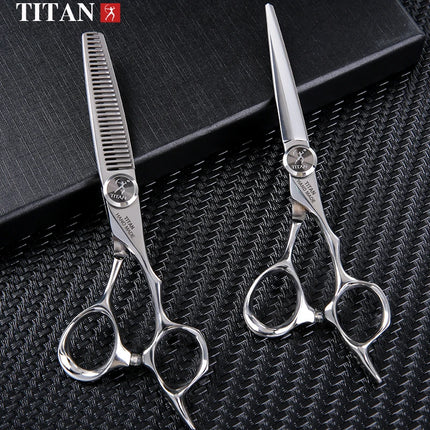 TITAN Professional Hairdresser Scissors Barber Scissors Hair Cutting Thinning Set of 5.5/6.0/6.5/7.0 Inch Japan 440C Steel