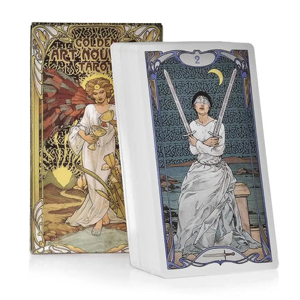 HOT 400 Style Tarot Cards Oracle Golden Art Nouveau The Green Witch Universal Celtic Thelema Steampunk Tarot Board Deck Games