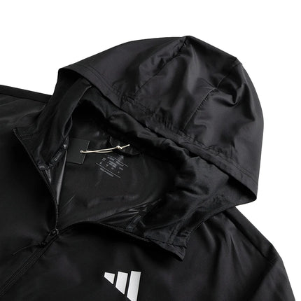 Adidas Men's Gym 3-Stripes Windbreaker - Hooded Knitted Sports Jacket / Veste Adidas Homme Gym 3-Bandes - Coupe-Vent Tricot Capuche