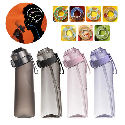 Flavored Water Bottle with Taste Pods Magic Gourde Tasting Drinking Bottle Fruit Flavor Air Sports Outdoor Waterfles Water Cup