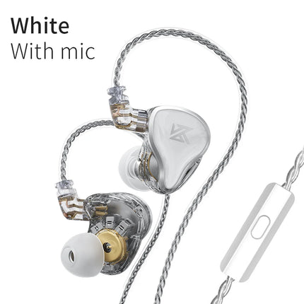 KZ ZAS 16-Unit Hybrid Technology Wired Earphones In-Ear HIFI Noise Reduction Earplug 8 Core Wire Headphones With Microphone