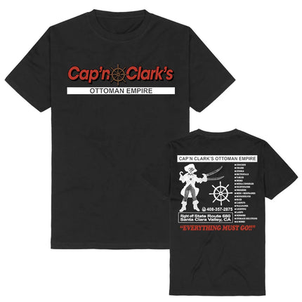 Backrooms Cap'n Clark's Tee Summer Cotton Short Sleeve Female T-shirt Fashion Casual O-neck Unisex Streetwear Graphic Merch Tops