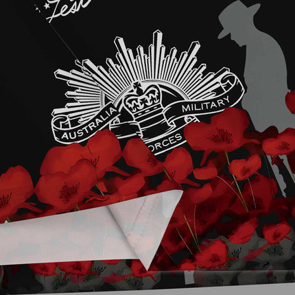 Men's Retro Summer Fashion Short-Sleeved Australian Military Commemorative Print Men's Polo Shirt with the Text "Lest We Forget", Poppy Pattern, Lapel Button-Down Short-Sleeved Casual Military Style Polo Shirt