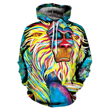 Newest Rainbow Graffiti 3D Printed Man Women Fashion Y2K Hoodie Oversized Streetwear Pullovers Hooded Sweatshirts Kids Clothing