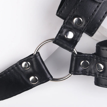 Neck to Wrist Restraints Kit Sexy Women BDSM Fetish Behind Back Handcuffs Collar Adjustable Bondage Set Couple SM Sex Game Tool