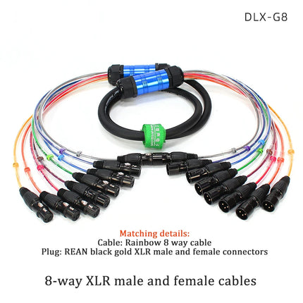 Professional 4/8/12/16/24 Channel XLR Snake Cable, Male to Female, Shielded Audio Extension for Stage Studio Mixer