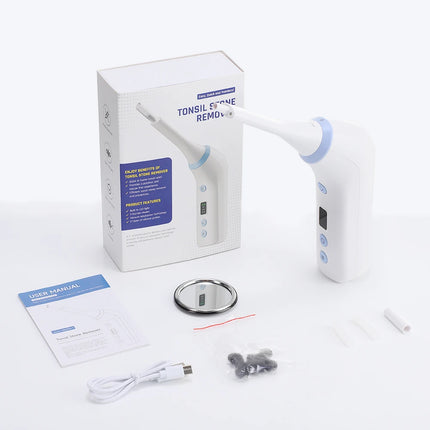 Electric Tonsil Stone Remover Tonsil Stone Removal Kit Vacuum With LED Light Irrigation Syringe Suction Tonsil Stone Removal