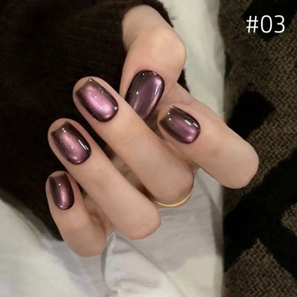 MIANEL 10ML Fiery Sunset Glass Beads Cat Eye Gel Nail Polish Winter Hot style Cat Magnetic Gel Nail Salon Black Nails 1-10pcs