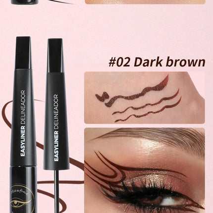 Matte Black Waterproof Liquid Eyeliner Pencil Sweatproof Quick Dry Easy To Wear High Pigment Brown Eye Liner Pen Eye Makeup Tool