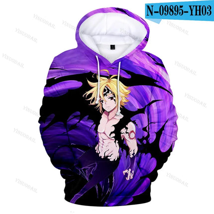 Meliodas The Seven Deadly Sins Hoodie Sweatshirt Anime Figures Kids Cosplay Costumes Sudaderas Para Hombres Boys Christmas Gifts