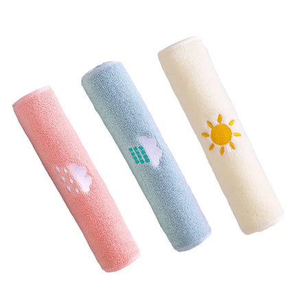 3Pcs Embroidered Pure Cotton Towels Soft Hypoallergenic Face Washing Towel for Bath Makeup Removal Saliva
