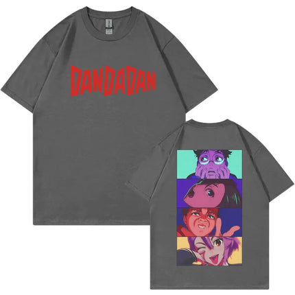Japanese Funny Anime Dandadan T-shirt Men Women Clothing Cartoon Short Sleeve Tops High Quality Cotton Oversized Tees for Fans