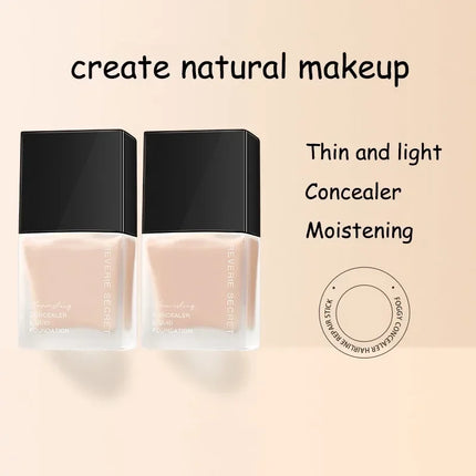 Face Liquid Foundation Full Concealer Makeup Waterproof Base Brighten Whitening Cover Dark Circles Hydrating Foundation Cosmetic