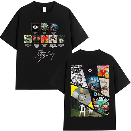 Y2k Fashion Top Rapper Bad Bunny Tour 2025 Album Merch T Shirts Debi Tirar Mas Fotos DTMF Graphics Cotton Printed T-shirt Unisex