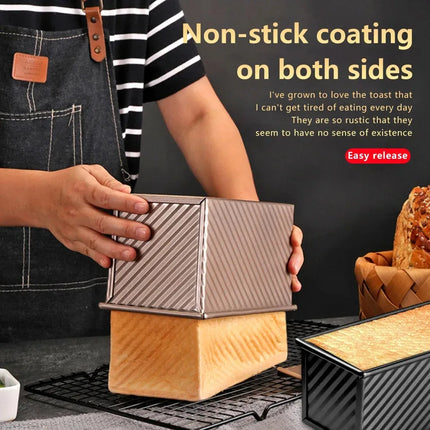 Rectangle Loaf Pan Baking Toast Pullman Box Tray Cake Tin Pans Molds Mold Lid Plates Making Non French Tool Metal Nonstick Mould