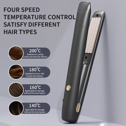 Wireless volumizing hair straightener, rechargeable corn curler, dormitory student home-use hair straightener, curling wand, ele