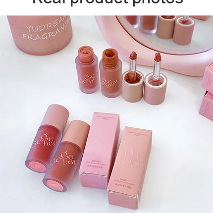Gege Bear Smooth Multi-purpose Cream Expansion Color Blush Not Easy to Fade Nude Matte Velvet Lip Glaze