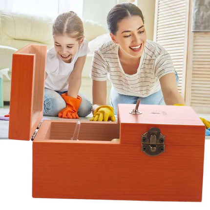 Leave Me Alone Useless Box Wood Color Desk Decoration Electronic Useless Box Interesting Funny Toy Wooden Useless Box