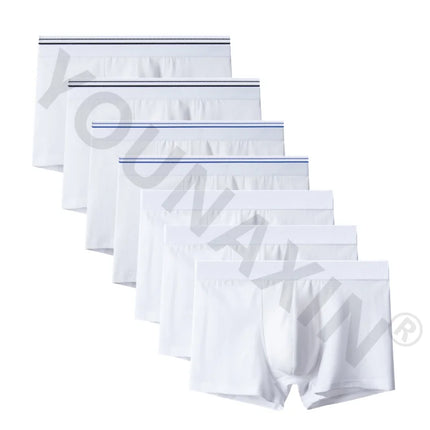 7 Pcs Big Size White Cotton Men Boxers Shorts Underwear Panties Homme Underpants Sexy Undies Undershorts Gifts L XL 2XL 3XL 4XL