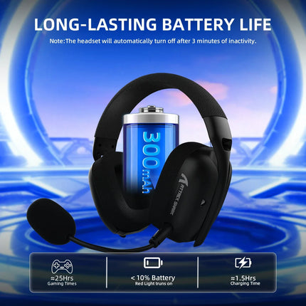 ATTACK SHARK L80PRO Wireless Gaming Headset Tri-Mode 2.4GHz Bluetooth Wired 40mm Drivers Mic Low Latency Lightweight Headphone