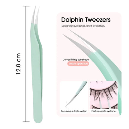 New Arrival 402 Stainless Steel Lash Grafting Tools 45 Degree Non-magnetic High Precision Curved Lashes Tweezers Easy to Operate