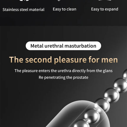 Stainless Steel Urethral Sound Dilators Penis Plug Insert Stimulation Catheter Beads Male Masturbator Horse Eye Sticks BDSM