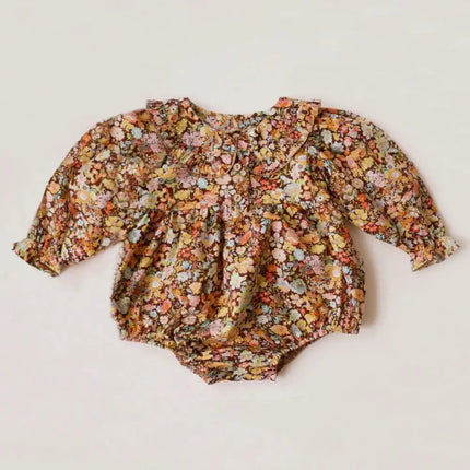 Vintage Floral Baby Girl Romper Spring Baby Girl Clothes For Wedding Party