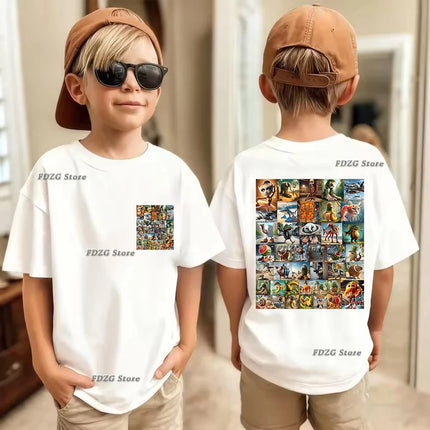 Italian Brainrot Animal Print Kids Cotton T-shirt Tung Tungtung Summer Childrens Short Sleeved Shirt Boys Girls Cute Leisure Tee