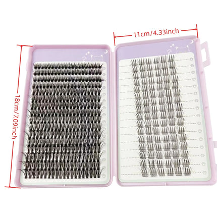 Mixed 9D Faux Mink Eyelashes 200 Bundles Natural Look Eyelash Extensions Individual Clusters 10-16mm Makeup Tools for Eyes