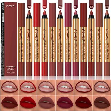 Waterproof Matte Lipliner Pencil Dark Red Contour Tint Lipstick Long Lasting Non-stick Cup Lip Liner Sexy Lips Makeup Cosmetics