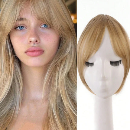 Synthesis Wig Middle-Part Bangs Hair Extensions Clip In Forehead Natural Seamless French Oblique Bangs Eight-Character Bangs