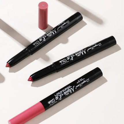 12 Colors Lipstick Pencil Matte Velvet Waterproof Long-lasting Non-stick Cup Lip Stick Sexy Rose Red Automatic Lip Liner Makeup