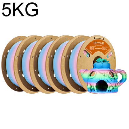 ERYONE 1KG/3K/5KG PLA Matte Gradient Rainbow 3D Printer Filament 1.75 +/- 0.03mm, PLA Matte Multicolor Filament PLA 1KG/3K/5KG