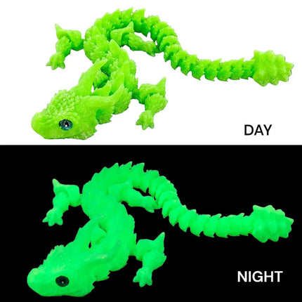 Simulated Eye 3D Printed Dragon All-in-one Molding Laser 3D Printed Diceratops Dragon Poseable Joints Flexible