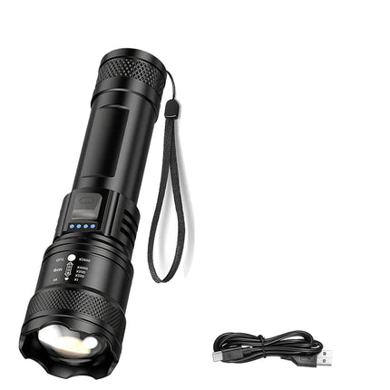 Powerful Flashlights Type C Rechargeable Zoom Torch Light High Power LED Flashlight Built-in Battery For Camping Emergency Lamp
